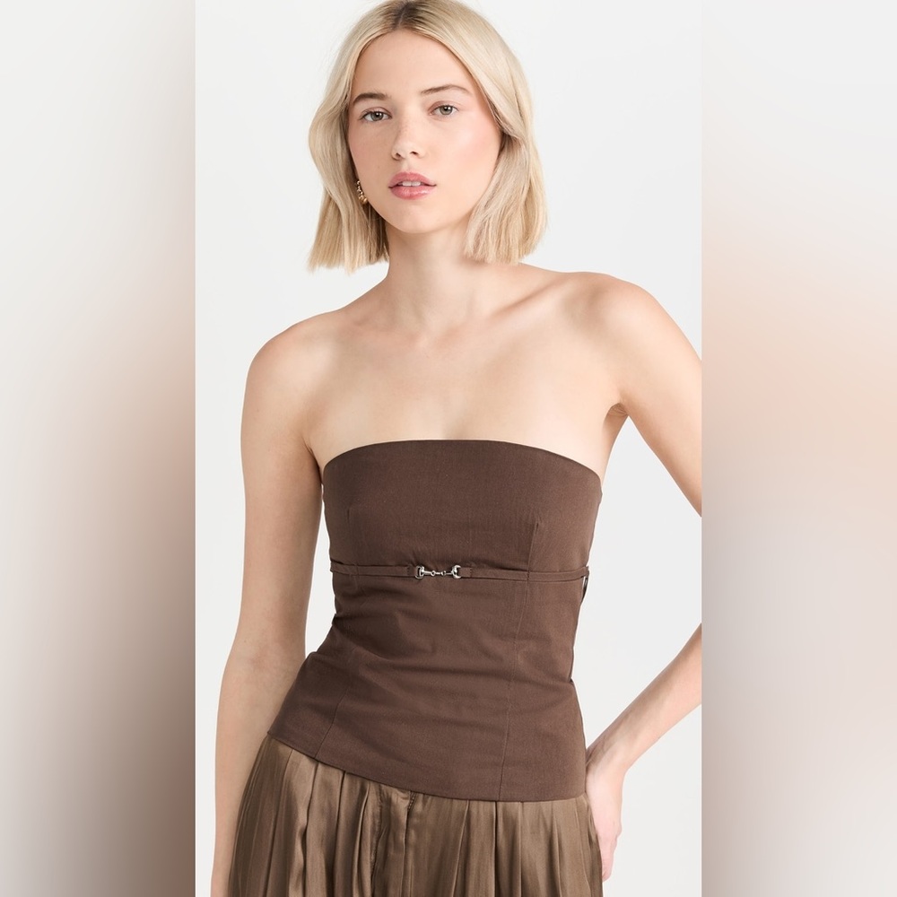 Lioness allure strapless top in brown - size xs